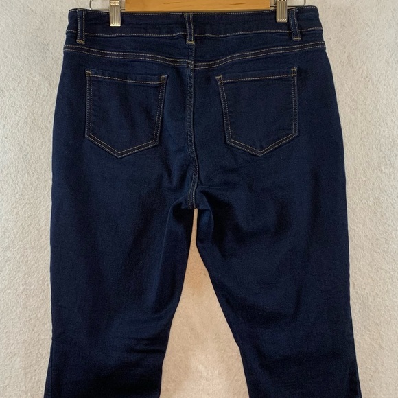 Dark‎ Wash Skinny Ankle Crop Jeans - Picture 7 of 13